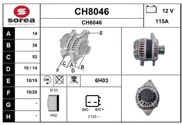 SNRA CH8046 Alternator CH8046