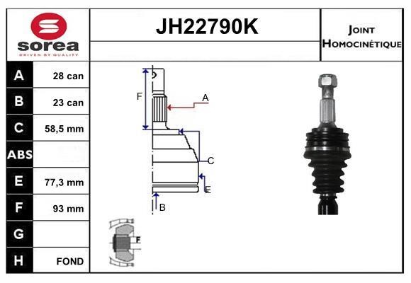 SNRA JH22790K Joint kit, drive shaft JH22790K