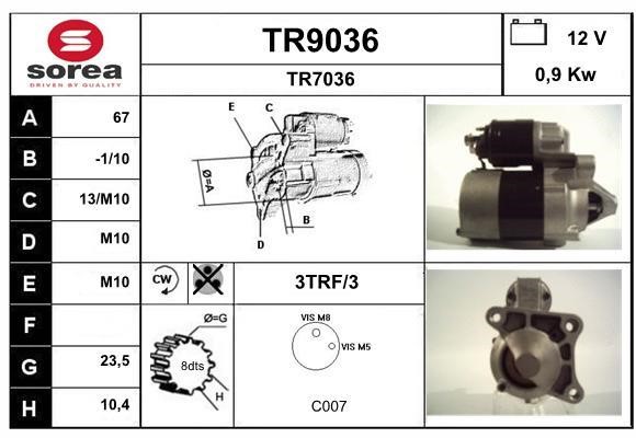 SNRA TR9036 Starter TR9036