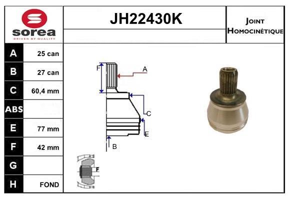 SNRA JH22430K CV joint JH22430K
