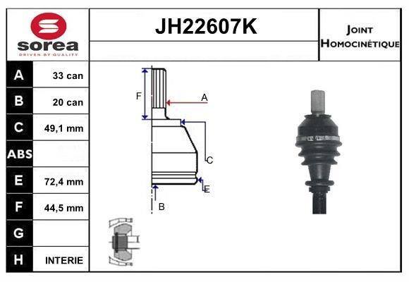 SNRA JH22607K Joint kit, drive shaft JH22607K