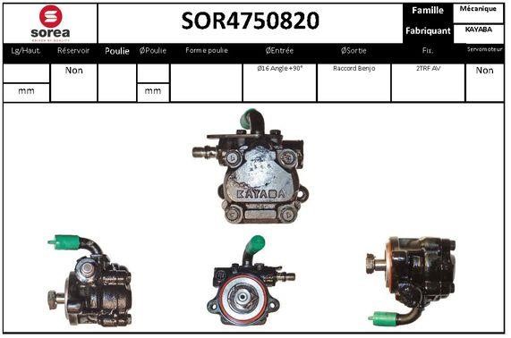 SNRA SOR4750820 Hydraulic Pump, steering system SOR4750820