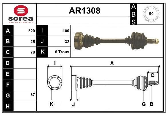SNRA AR1308 Drive shaft AR1308