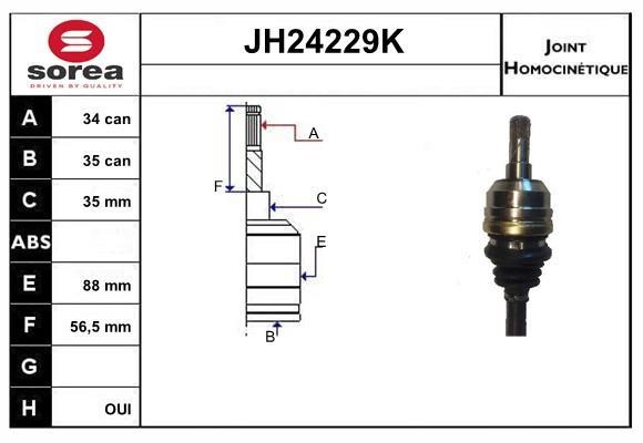 SNRA JH24229K Joint Kit, drive shaft JH24229K