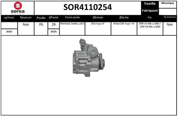 SNRA SOR4110254 Hydraulic Pump, steering system SOR4110254