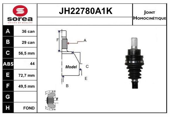 SNRA JH22780A1K Joint kit, drive shaft JH22780A1K