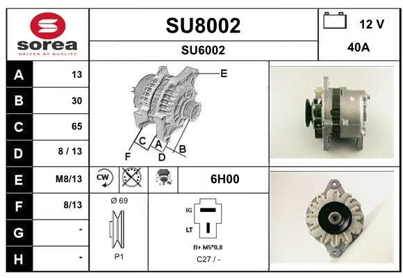 SNRA SU8002 Alternator SU8002
