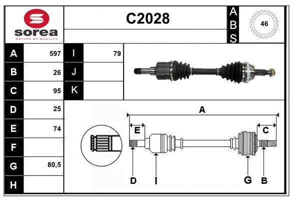 SNRA C2028 Drive shaft C2028