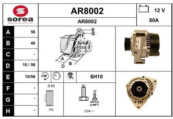 SNRA AR8002 Alternator AR8002