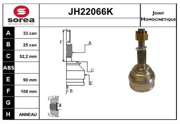 SNRA JH22066K CV joint JH22066K