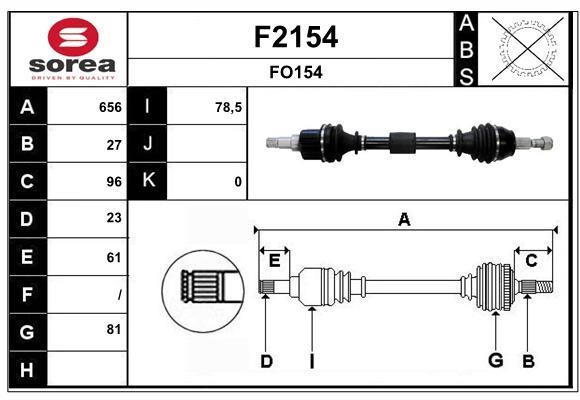 SNRA F2154 Drive shaft F2154