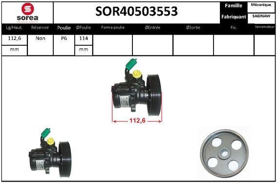 SNRA SOR40503553 Hydraulic Pump, steering system SOR40503553