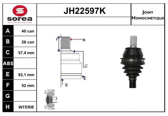 SNRA JH22597K Joint Kit, drive shaft JH22597K