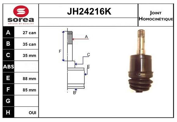 SNRA JH24216K Joint Kit, drive shaft JH24216K