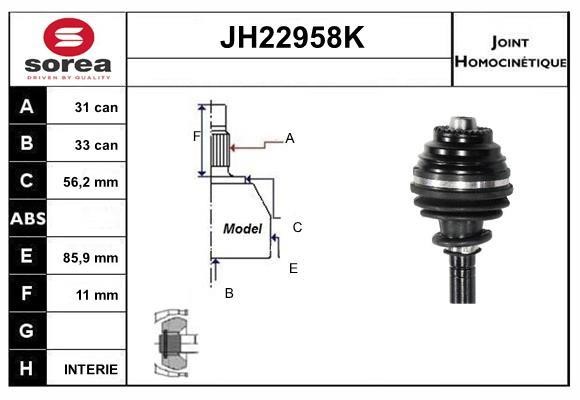 SNRA JH22958K Joint kit, drive shaft JH22958K