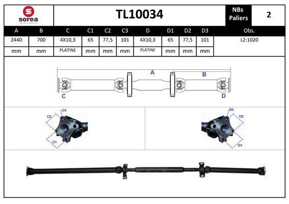 SNRA TL10034 Propshaft, axle drive TL10034