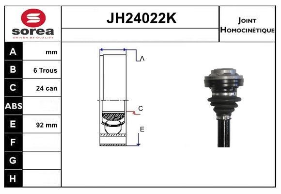 SNRA JH24022K Joint Kit, drive shaft JH24022K