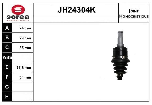 SNRA JH24304K Joint kit, drive shaft JH24304K