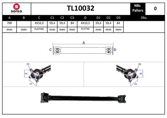 SNRA TL10032 Propshaft, axle drive TL10032