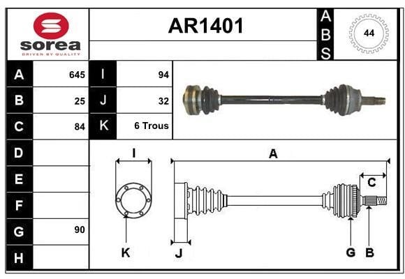 SNRA AR1401 Drive shaft AR1401