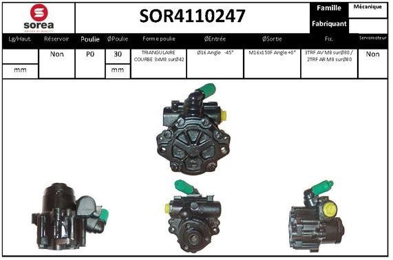 SNRA SOR4110247 Hydraulic Pump, steering system SOR4110247