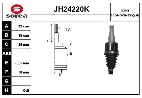 SNRA JH24220K Joint Kit, drive shaft JH24220K