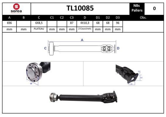 SNRA TL10085 Propshaft, axle drive TL10085