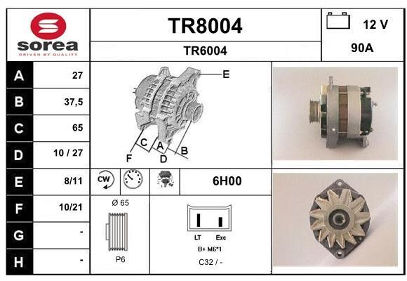 SNRA TR8004 Alternator TR8004