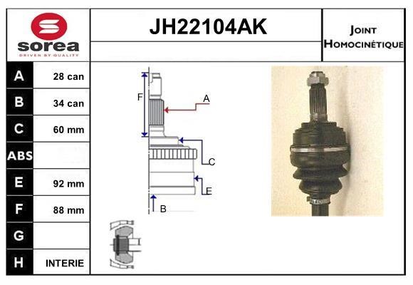 SNRA JH22104AK Joint Kit, drive shaft JH22104AK