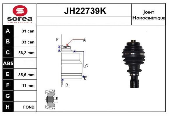 SNRA JH22739K Joint kit, drive shaft JH22739K