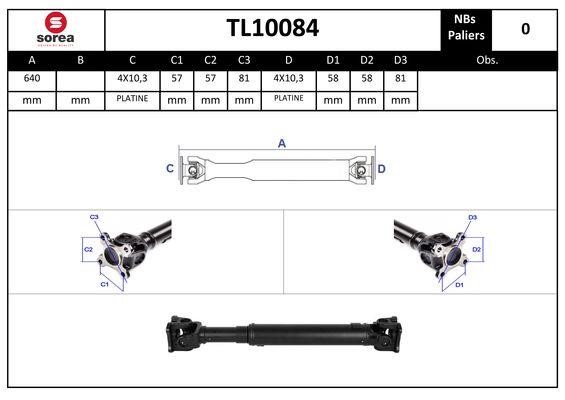 SNRA TL10084 Propshaft, axle drive TL10084