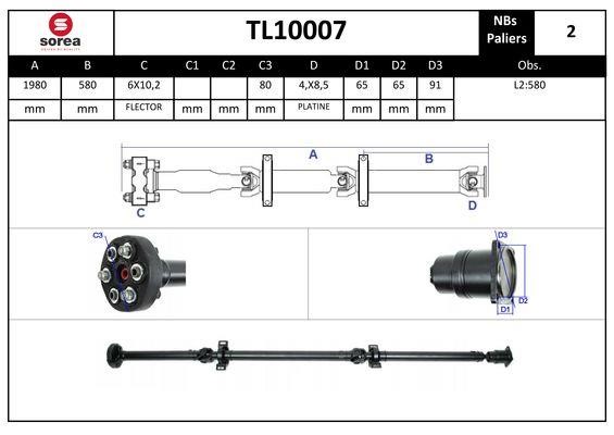 SNRA TL10007 Propshaft, axle drive TL10007