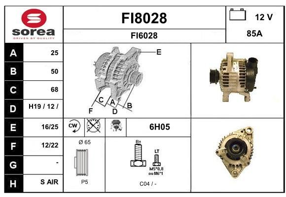 SNRA FI8028 Alternator FI8028