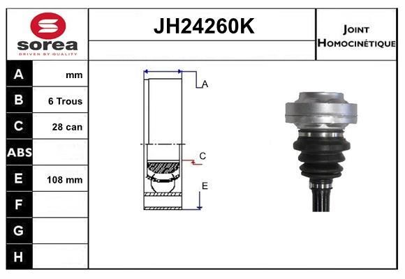 SNRA JH24260K Joint kit, drive shaft JH24260K