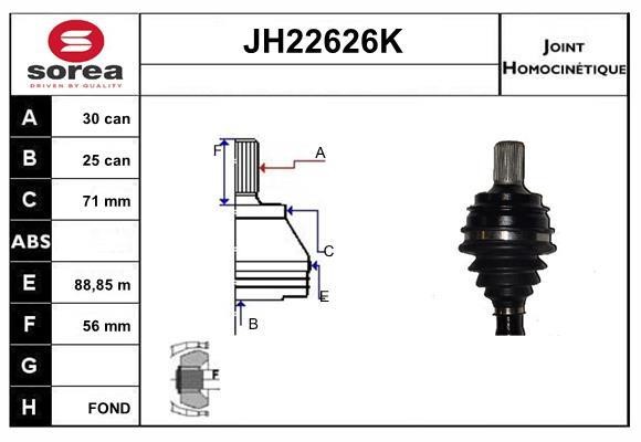 SNRA JH22626K Joint kit, drive shaft JH22626K