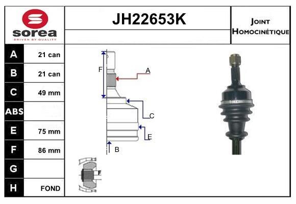 SNRA JH22653K Joint kit, drive shaft JH22653K