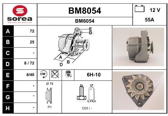 SNRA BM8054 Alternator BM8054