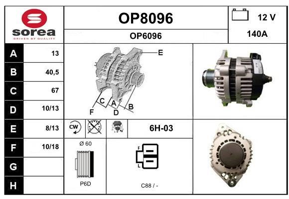 SNRA OP8096 Alternator OP8096