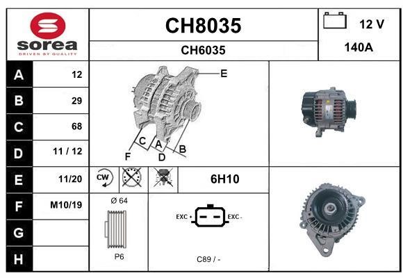SNRA CH8035 Alternator CH8035