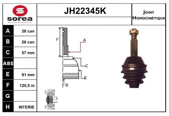SNRA JH22345K CV joint JH22345K