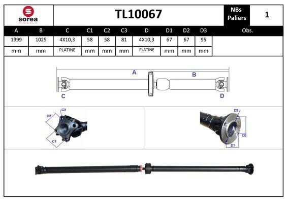 SNRA TL10067 Propshaft, axle drive TL10067