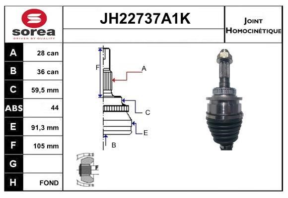 SNRA JH22737A1K Joint kit, drive shaft JH22737A1K