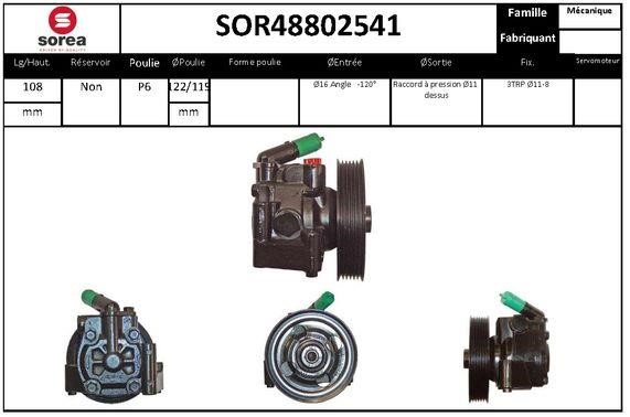 SNRA SOR48802541 Hydraulic Pump, steering system SOR48802541