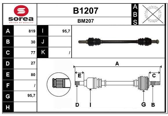 SNRA B1207 Drive shaft B1207