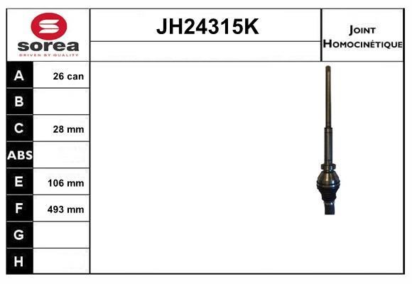 SNRA JH24315K Joint kit, drive shaft JH24315K