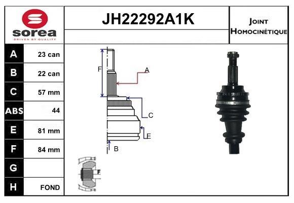 SNRA JH22292A1K Joint kit, drive shaft JH22292A1K