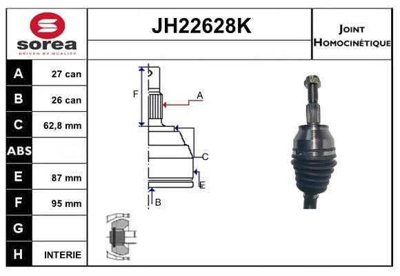 SNRA JH22628K Joint kit, drive shaft JH22628K