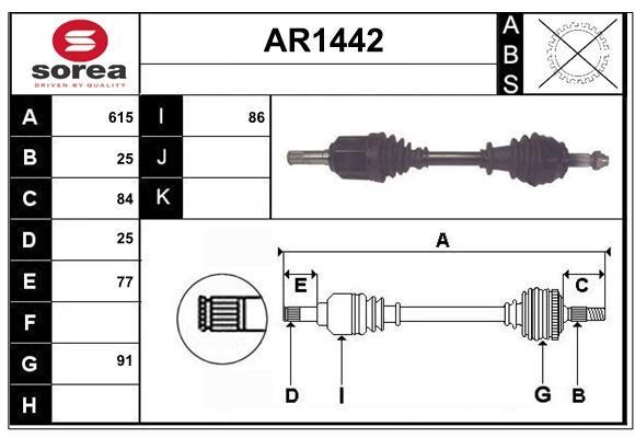 SNRA AR1442 Drive shaft AR1442