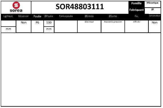 SNRA SOR48803111 Hydraulic Pump, steering system SOR48803111