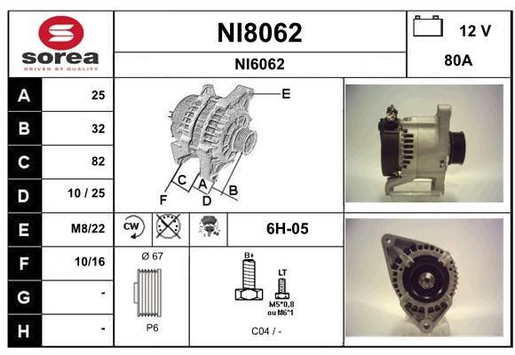 SNRA NI8062 Alternator NI8062